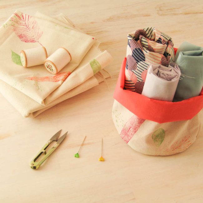 Cesto de tela terminado para IG